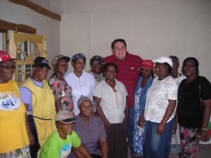 Michael Maupin with Jamaican Church Members